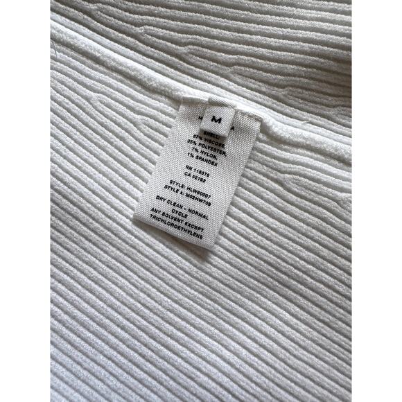 $265 New Helmut Lang White Off the Shoulders Top Sz M Womens stretch top - Picture 4 of 7